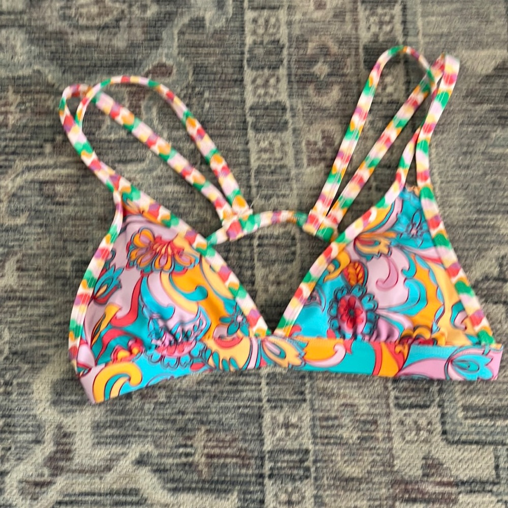 Colorful Floral Bikini Top